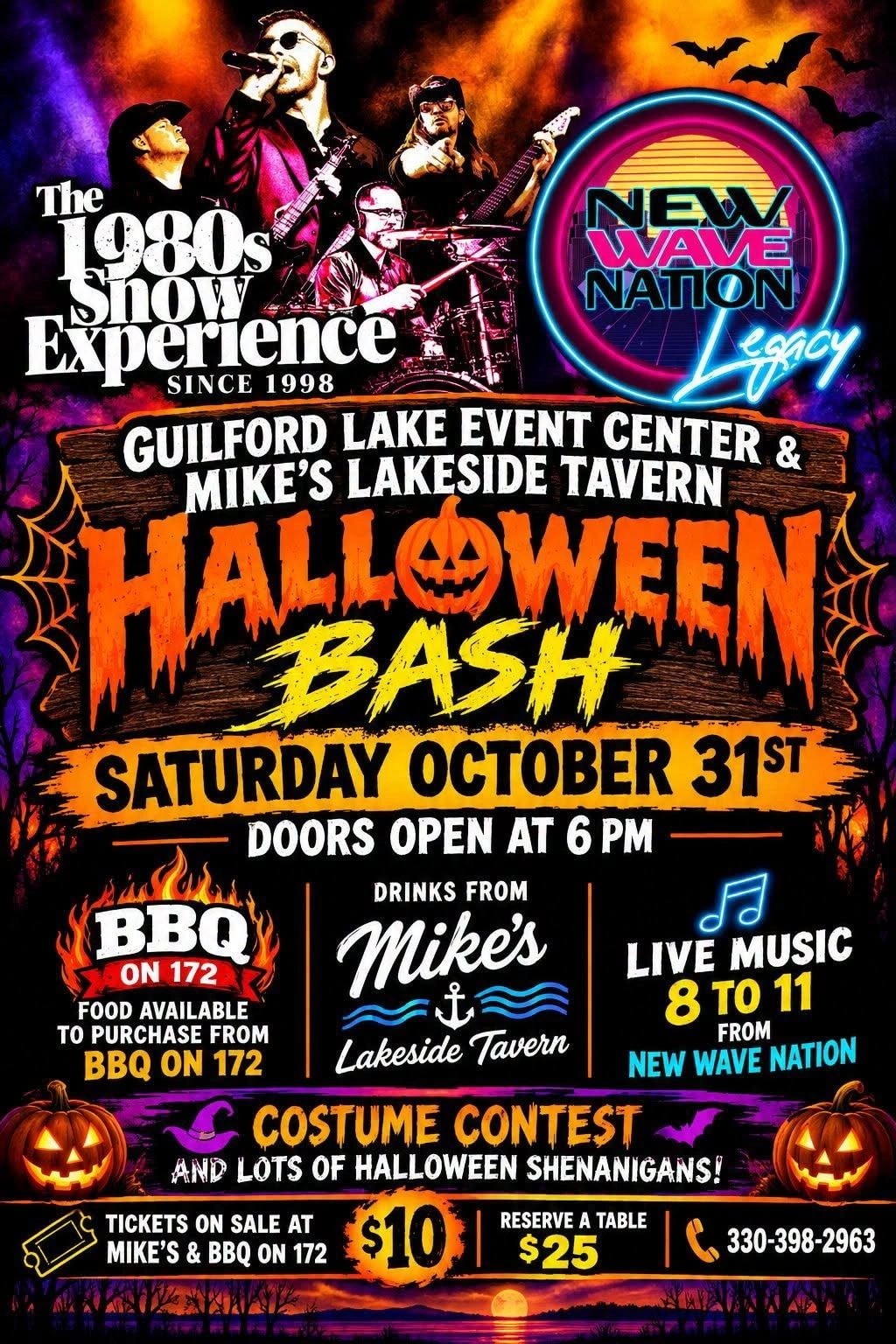 Halloween Bash at Guilford Lake — New Wave Nation event poster
